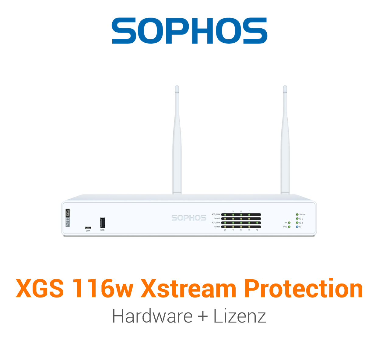 Sophos XGS 116w Firewall Hardware + Xstream Protection Lizenz Vorderseite