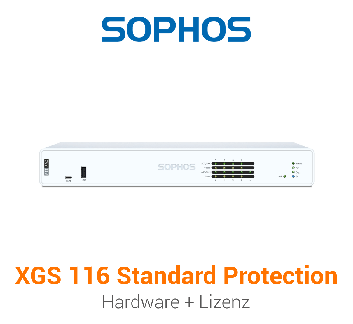 Sophos XGS 116 Firewall Hardware + Standard Protection Lizenz Vorderseite