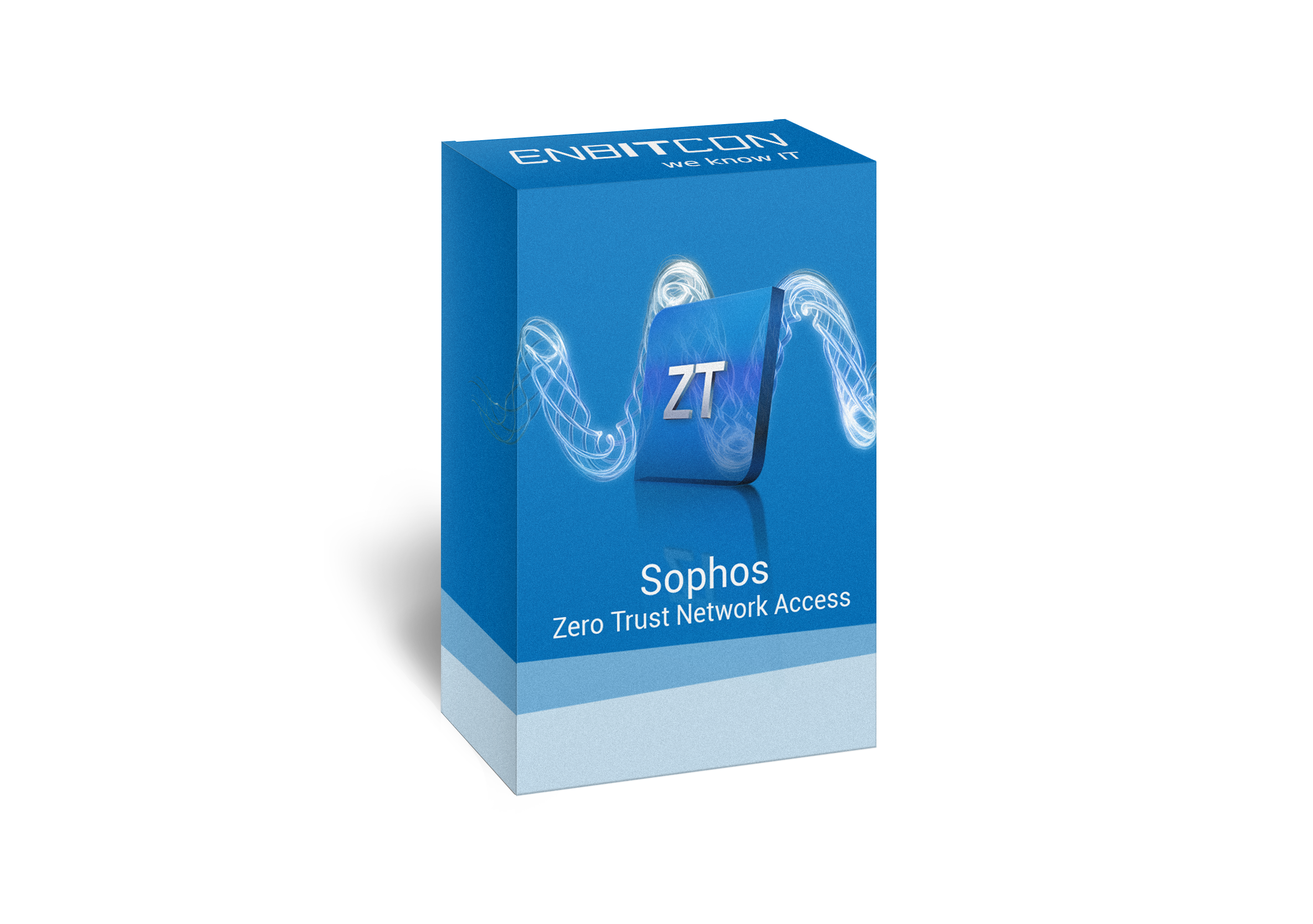 Sophos Zero Trust Network Access Box Vorschaubild bestehend aus ZT in einem Kasten auf einer blauen Box