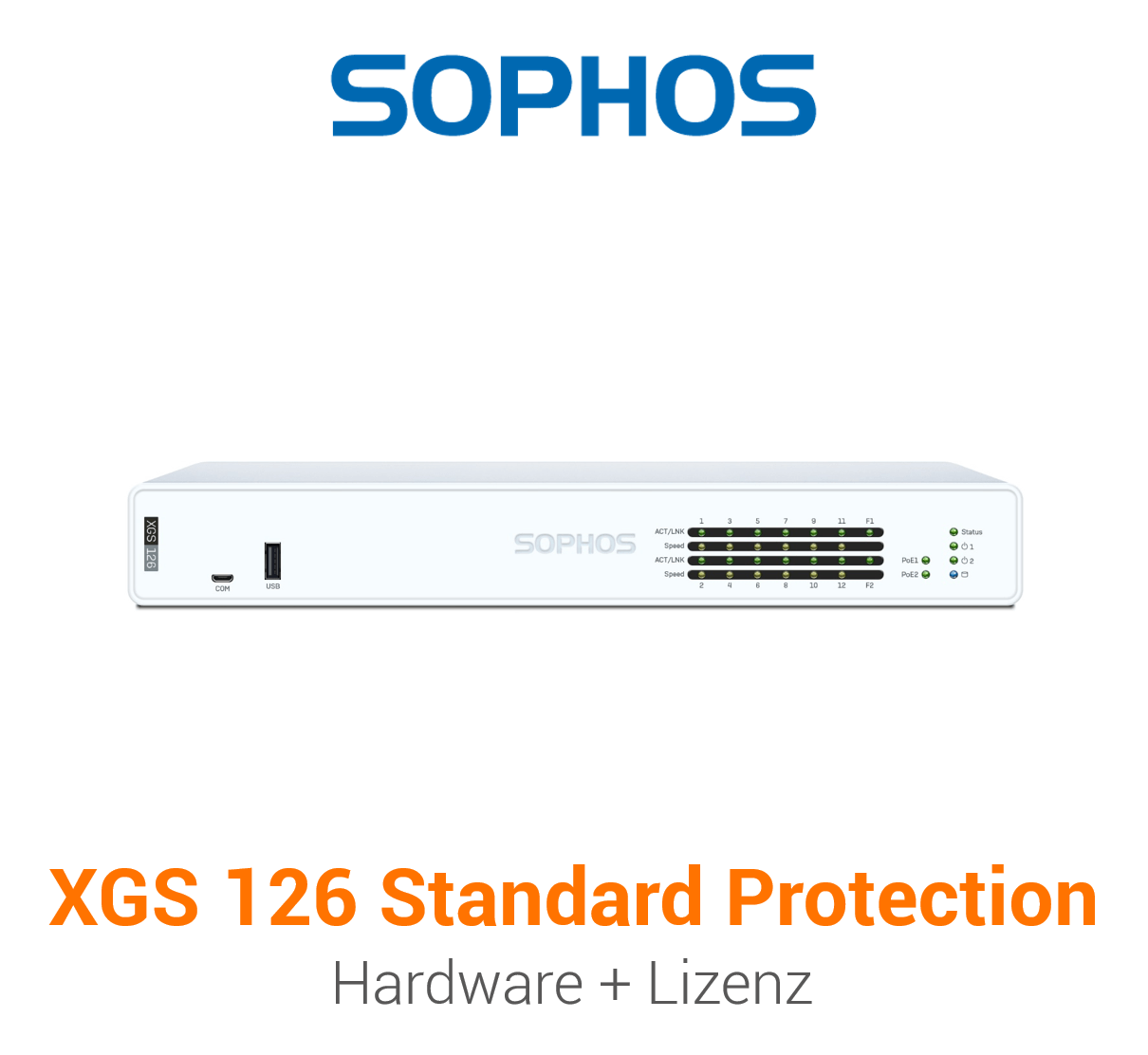 Sophos XGS 126 Firewall Hardware + Standard Protection Lizenz Vorderseite