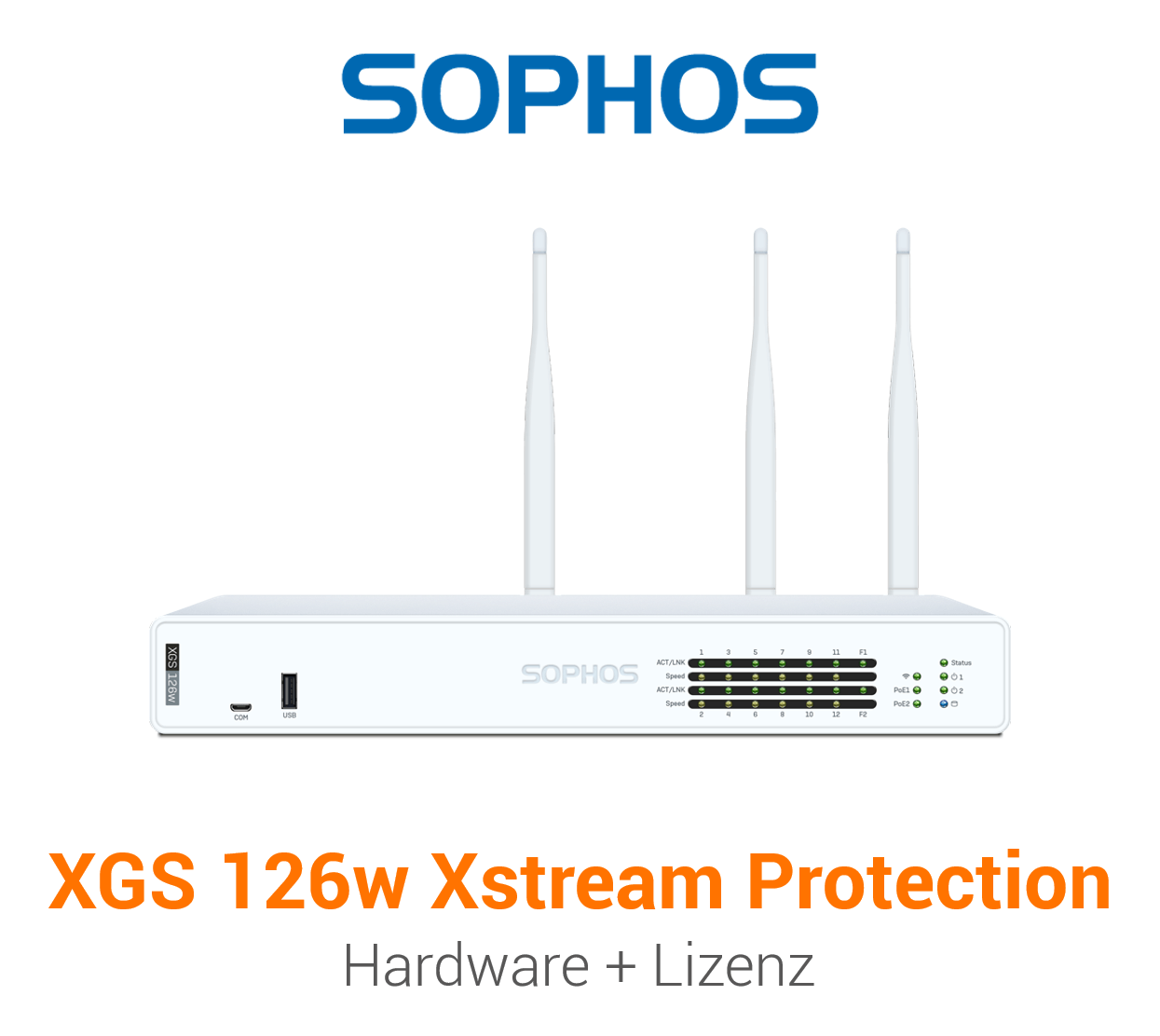 Sophos XGS 126w Firewall Hardware + Xstream Protection Lizenz Vorderseite