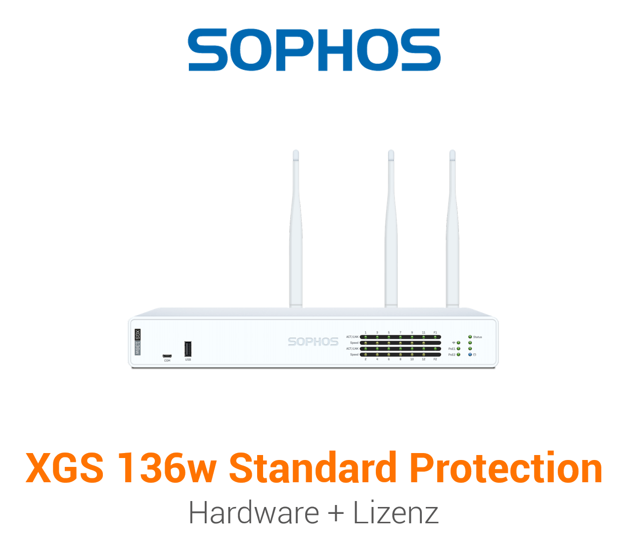 Sophos XGS 136w Firewall Hardware + Standard Protection Lizenz Vorderseite